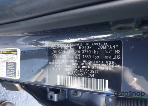 2024 Hyundai Venue Limited z USA, uszkodzony, nr VIN KMHRC8A34RU340517